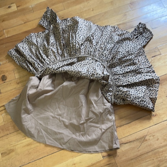 Oversized, JCrew Leopard Dot Ruffleneck Tiered Popover Dress - Picture 16 of 16